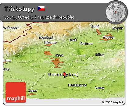 Physical Panoramic Map of Třískolupy