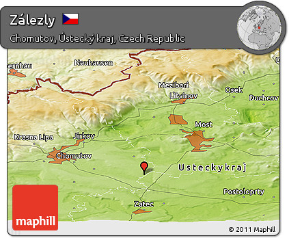 Physical Panoramic Map of Zálezly