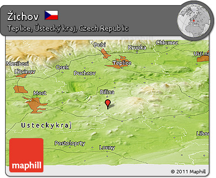 Physical Panoramic Map of Žichov