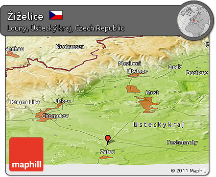 Physical Panoramic Map of Žiželice