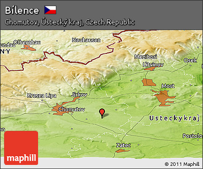 Physical Panoramic Map of Bílence