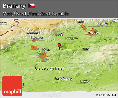 Physical Panoramic Map of Braňany