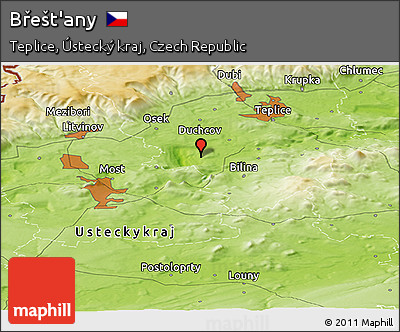 Physical Panoramic Map of Břešt'any