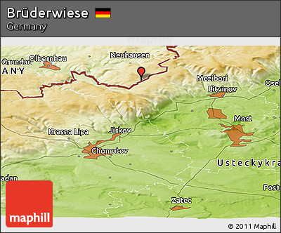Physical Panoramic Map of Brüderwiese