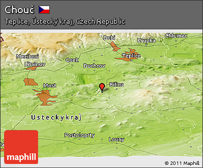 Physical Panoramic Map of Chouč