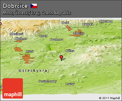 Physical Panoramic Map of Dobrčice