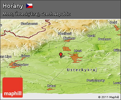 Physical Panoramic Map of Hořany