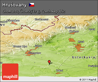 Physical Panoramic Map of Hrušovany