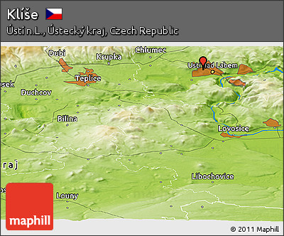 Physical Panoramic Map of Klíše