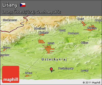 Physical Panoramic Map of Lišany