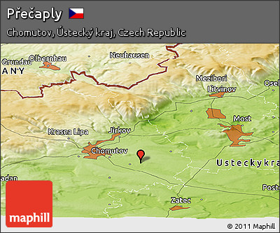 Physical Panoramic Map of Přečaply