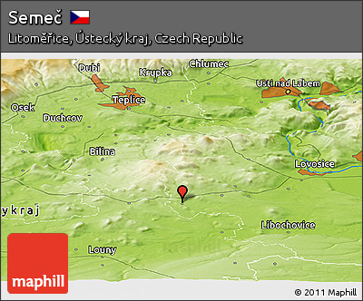 Physical Panoramic Map of Semeč