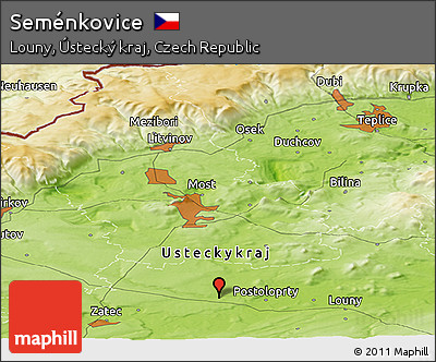 Physical Panoramic Map of Seménkovice