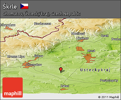 Physical Panoramic Map of Škrle