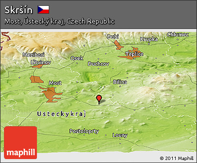 Physical Panoramic Map of Skršín