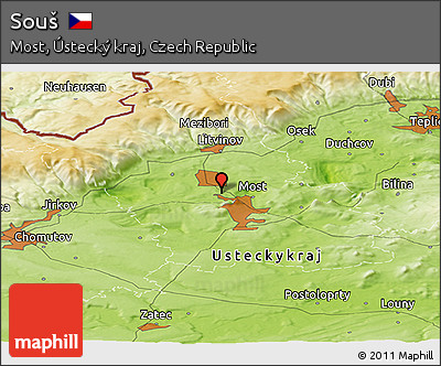 Physical Panoramic Map of Souš