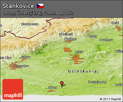 Physical Panoramic Map of Staňkovice