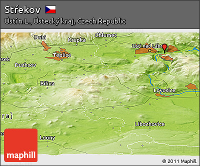 Physical Panoramic Map of Střekov