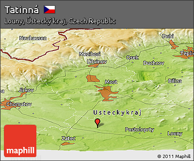 Physical Panoramic Map of Tatinná