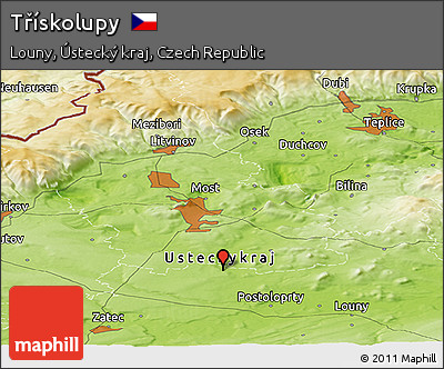 Physical Panoramic Map of Třískolupy