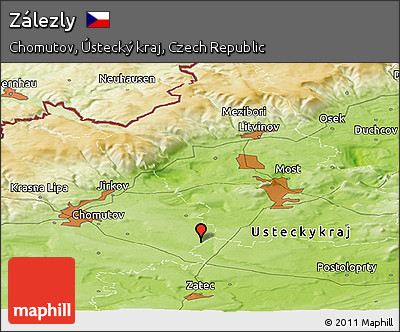 Physical Panoramic Map of Zálezly