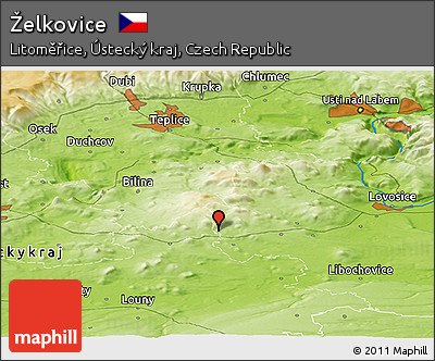 Physical Panoramic Map of Želkovice