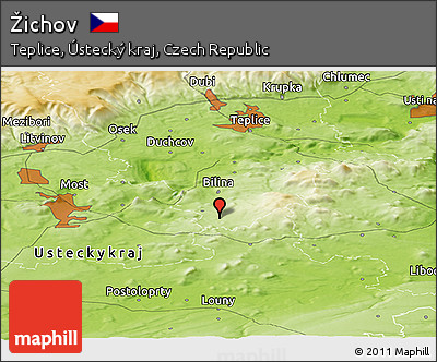 Physical Panoramic Map of Žichov