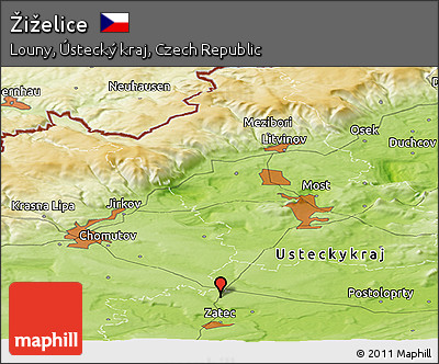 Physical Panoramic Map of Žiželice