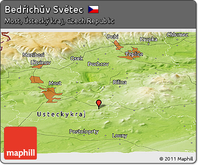 Physical Panoramic Map of Bedřichŭv Světec