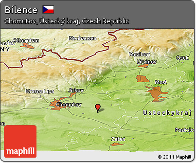 Physical Panoramic Map of Bílence