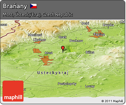 Physical Panoramic Map of Braňany