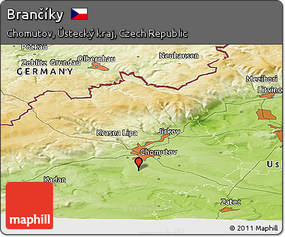 Physical Panoramic Map of Brančíky