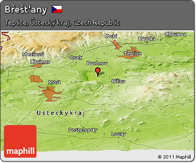 Physical Panoramic Map of Břešt'any