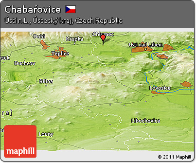 Physical Panoramic Map of Chabařovice
