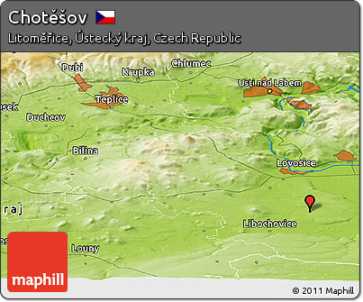 Physical Panoramic Map of Chotěšov