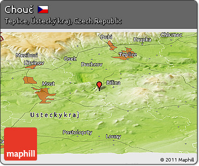 Physical Panoramic Map of Chouč