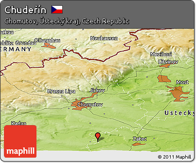 Physical Panoramic Map of Chudeřín