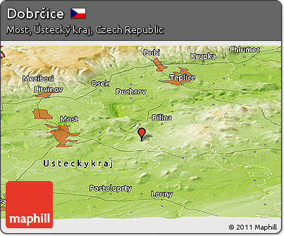 Physical Panoramic Map of Dobrčice