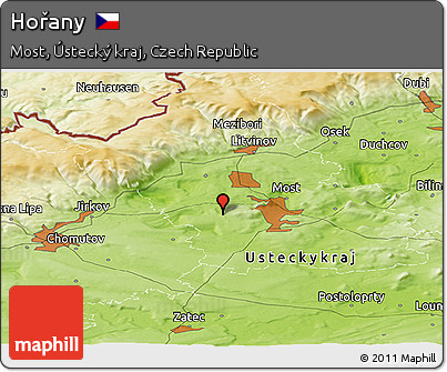 Physical Panoramic Map of Hořany