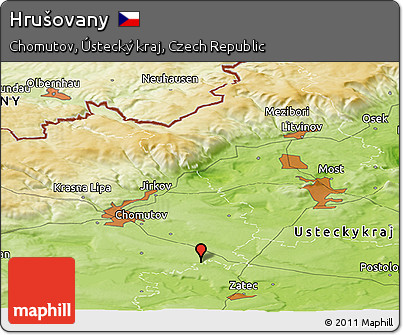 Physical Panoramic Map of Hrušovany