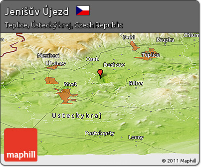Physical Panoramic Map of Jenišŭv Újezd
