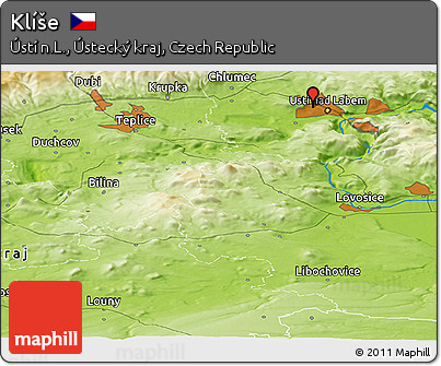 Physical Panoramic Map of Klíše