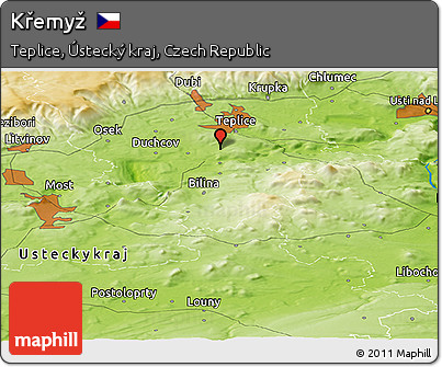 Physical Panoramic Map of Křemyž