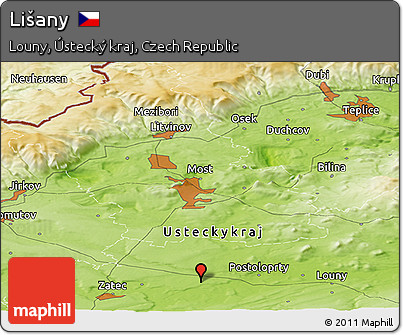 Physical Panoramic Map of Lišany