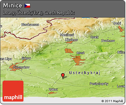 Physical Panoramic Map of Minice