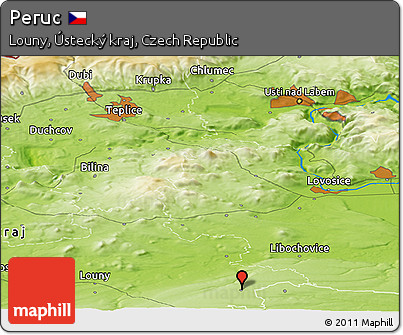 Physical Panoramic Map of Peruc