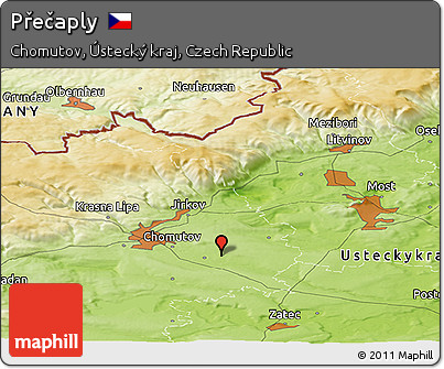 Physical Panoramic Map of Přečaply