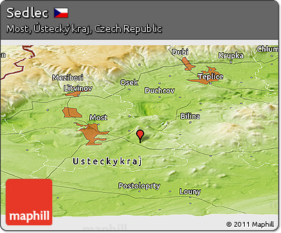 Physical Panoramic Map of Sedlec