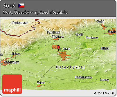 Physical Panoramic Map of Souš