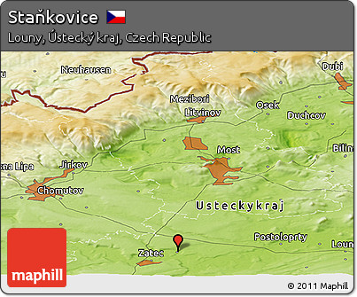 Physical Panoramic Map of Staňkovice